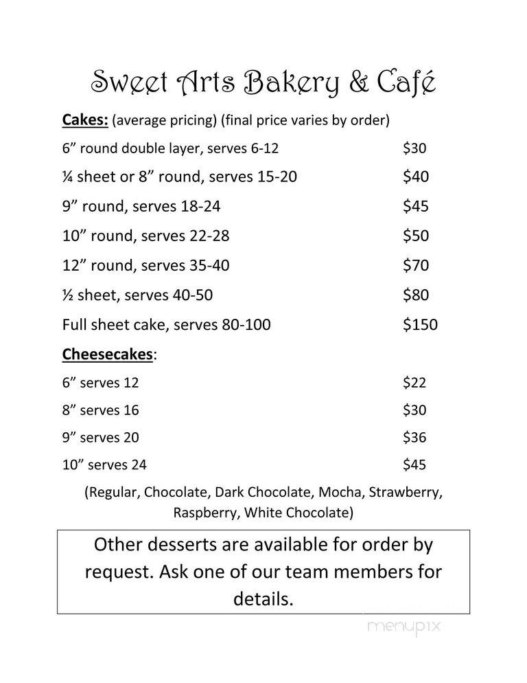 Sweet Arts Bakery & Cafe - Athens, OH