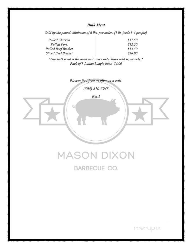 Mason Dixon BBQ Co - Moundsville, WV