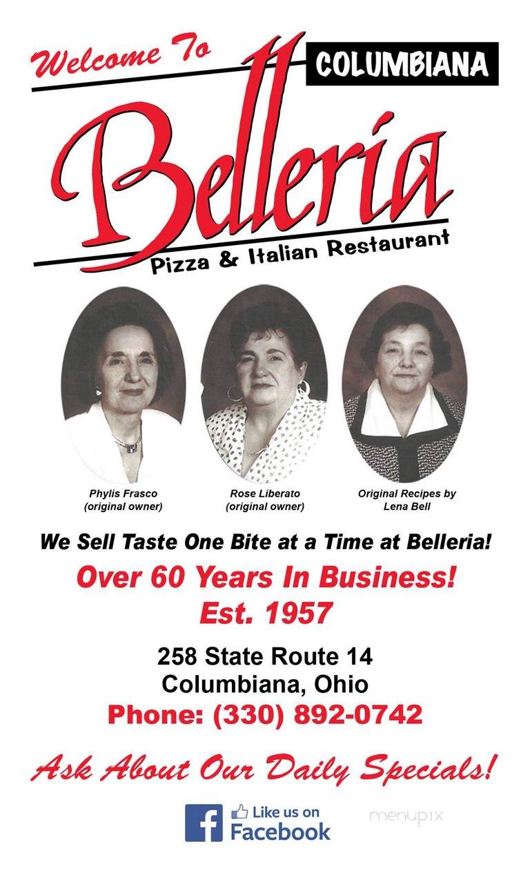 Belleria Pizza & Italian Restaurant - Columbiana, OH