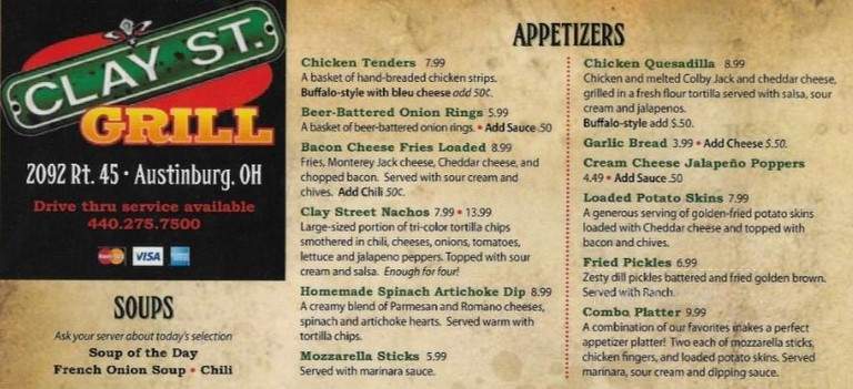 Clay Street Grill - Austinburg, OH