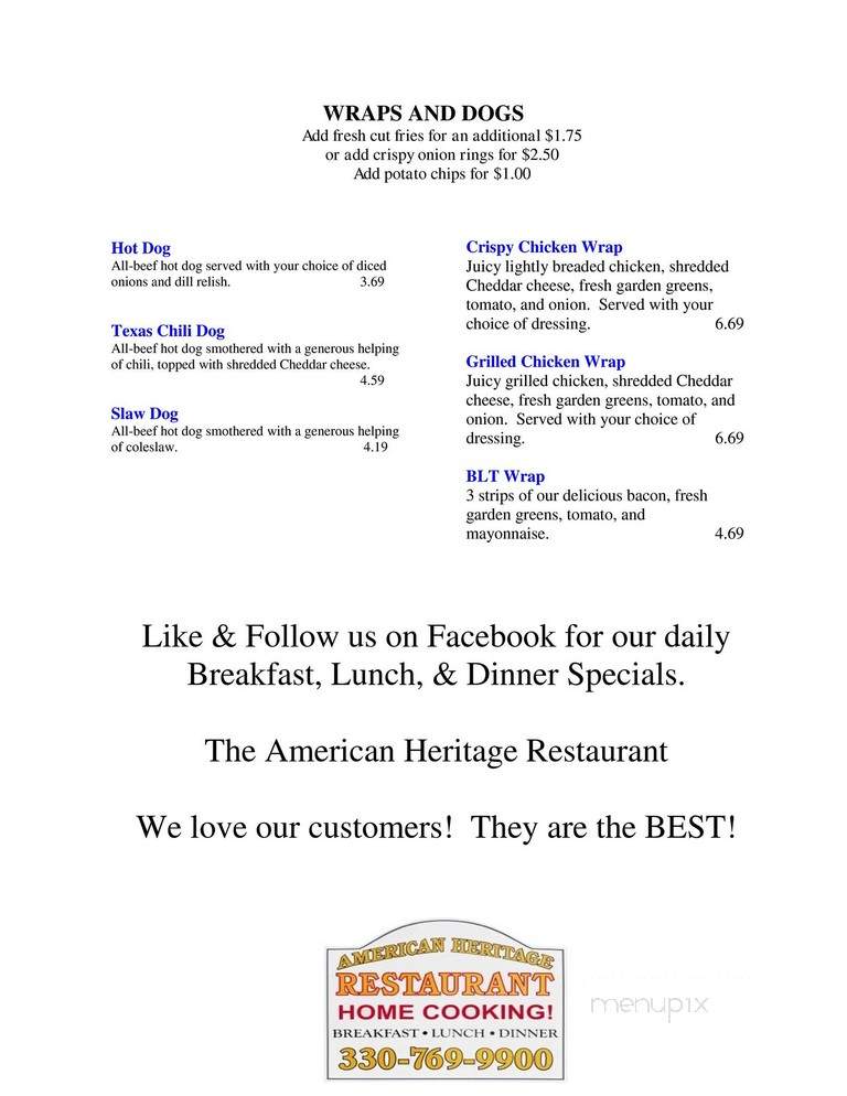 American Heritage Restaurant - Seville, OH