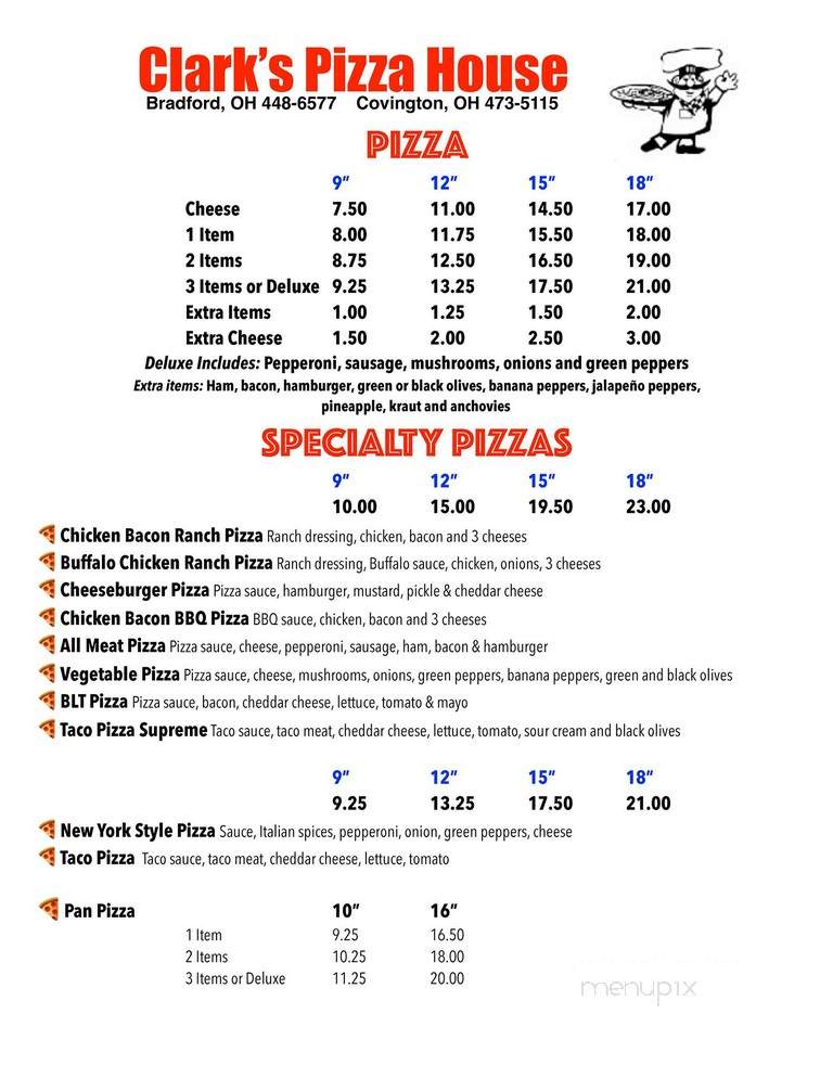 Clark's Pizza House & Restaurant - Bradford, OH