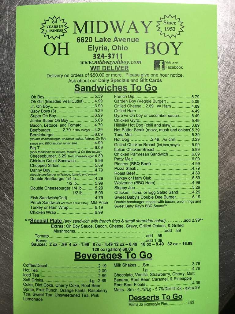 Midway Oh Boy Restaurant - Elyria, OH