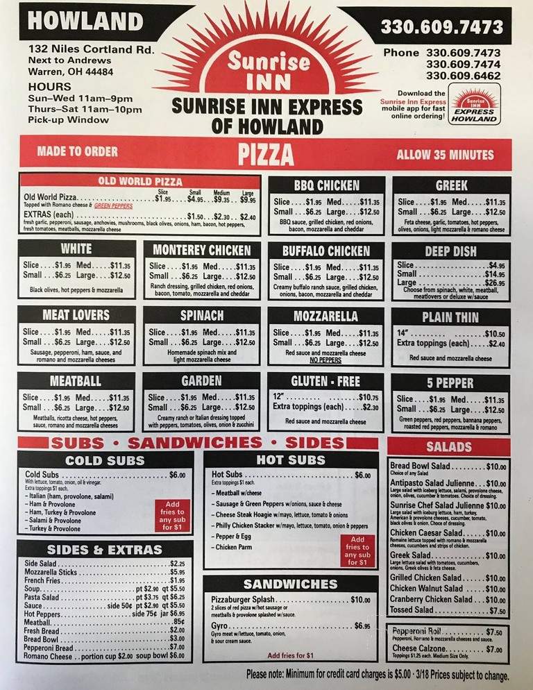 Sunrise Inn Express - Warren, OH