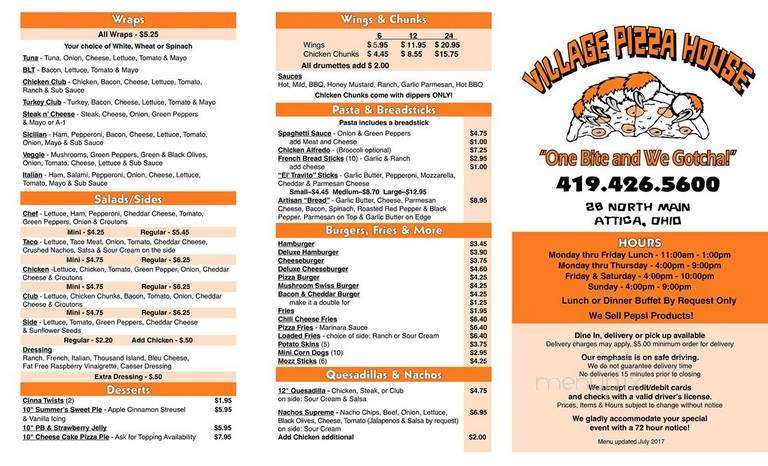 Village Pizza House - Attica, OH