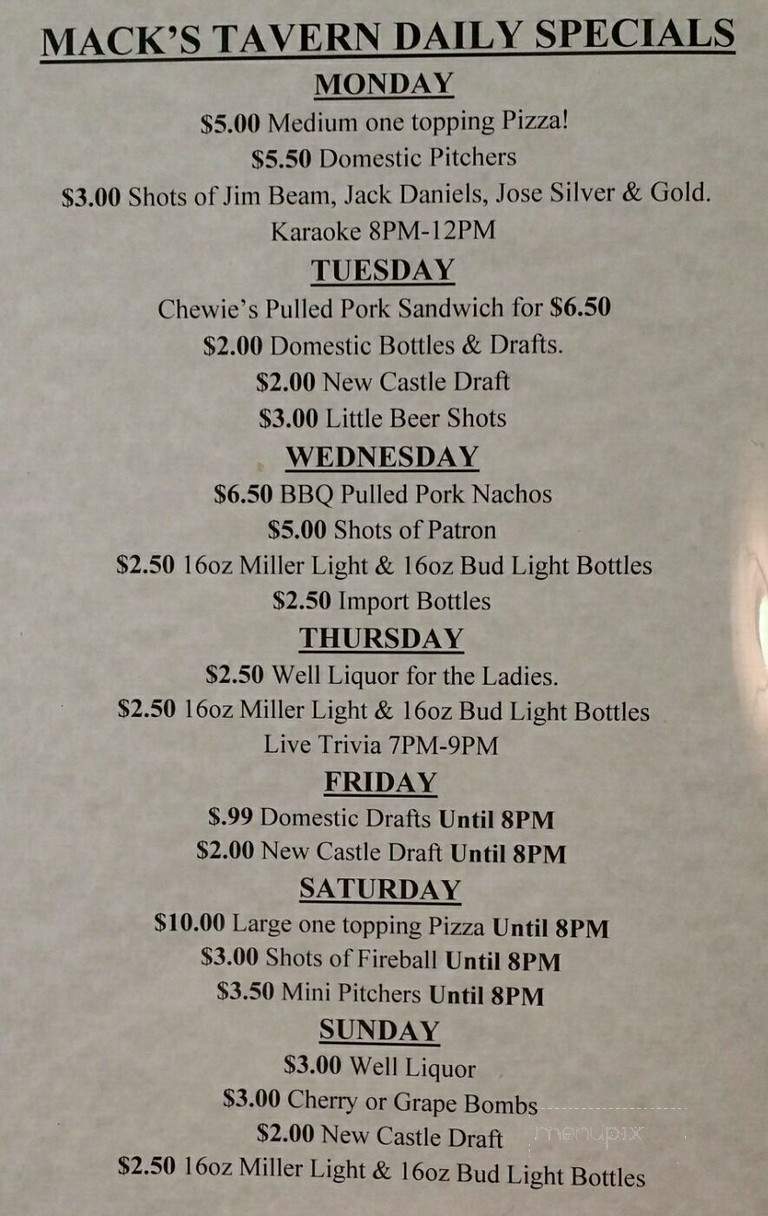 Macks Tavern - Washington, OH