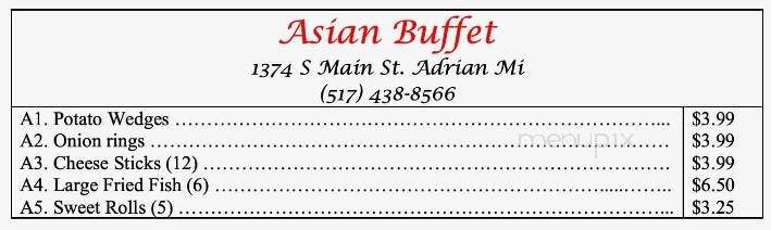 Asian Buffet - Adrian, MI