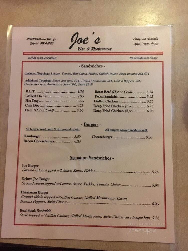 Joe's Bar and Restaurant - Elyria, OH