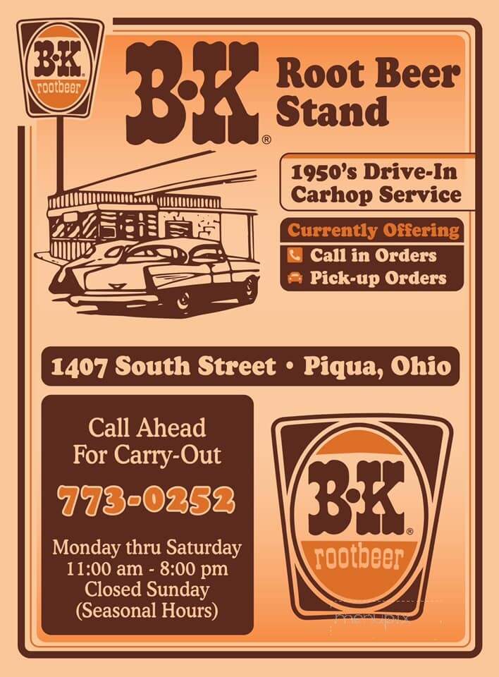 B K Root Beer Drive In - Piqua, OH