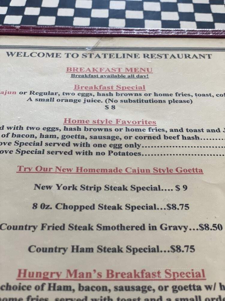 Stateline Restaurant - Lawrenceburg, IN