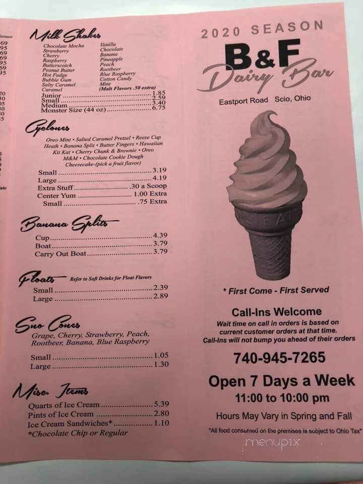 B & F Dairy Bar - Scio, OH