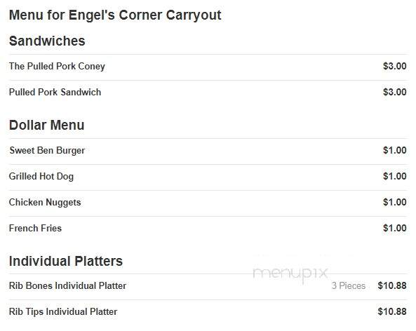 Engels Corner Carryout - Cleves, OH