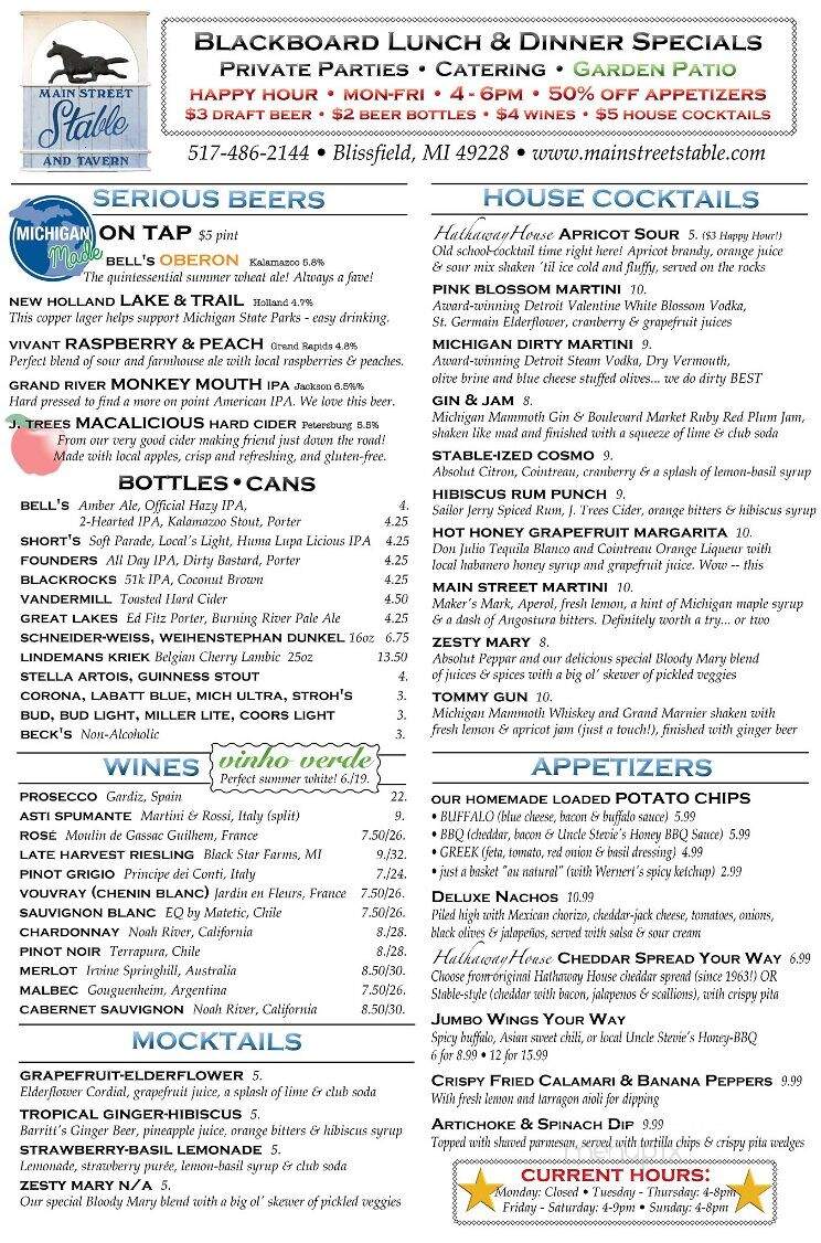Stable Restaurant - Blissfield, MI