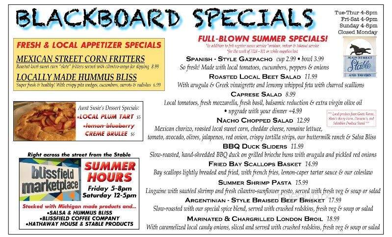 Stable Restaurant - Blissfield, MI
