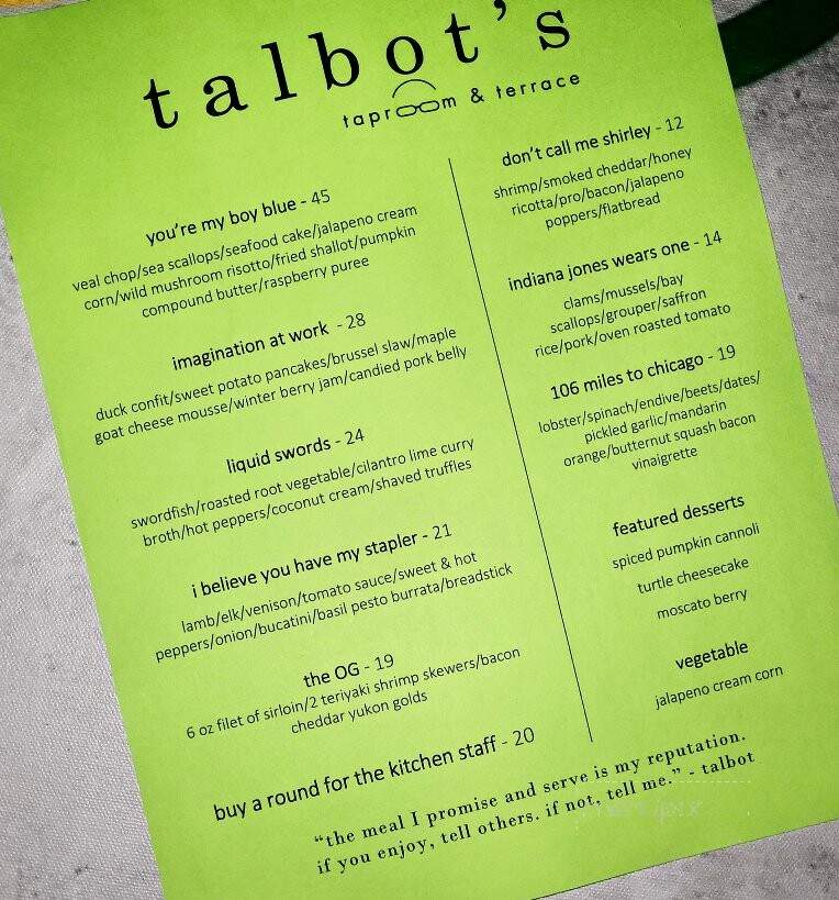 Talbot's Taproom & Terrace - Mercer, PA