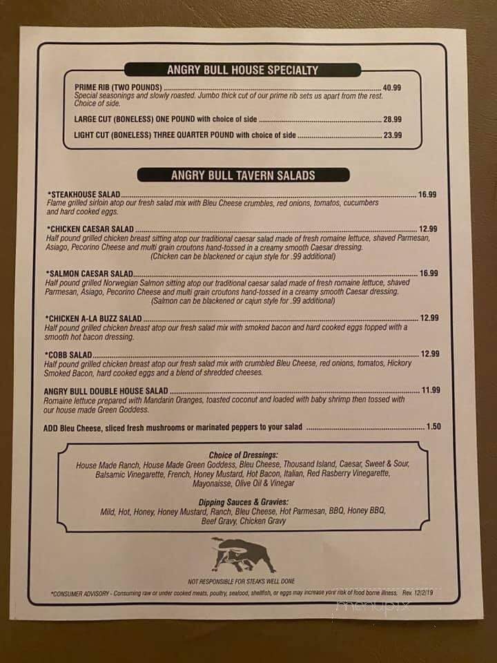 Angry Bull Steak House - Huron, OH