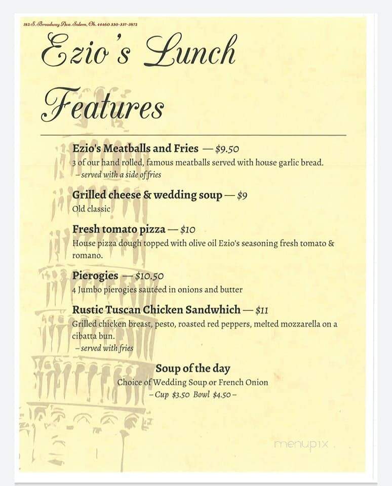 Ezio's Italian Restaurant - Salem, OH