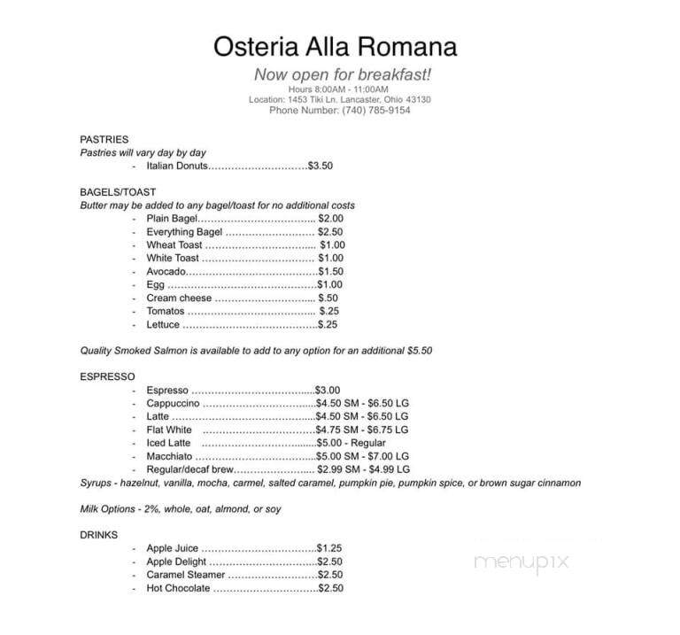 Osteria Alla Romana - Lancaster, OH