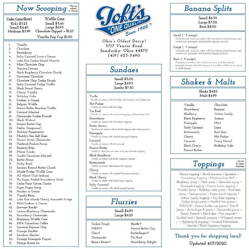 Tofts Dairy & Ice Cream Parlor - Sandusky, OH