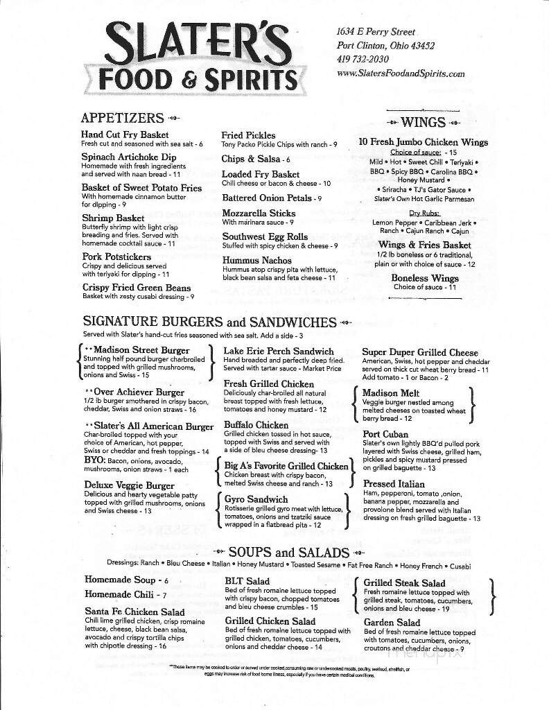 Slater's Food & Spirits - Port Clinton, OH