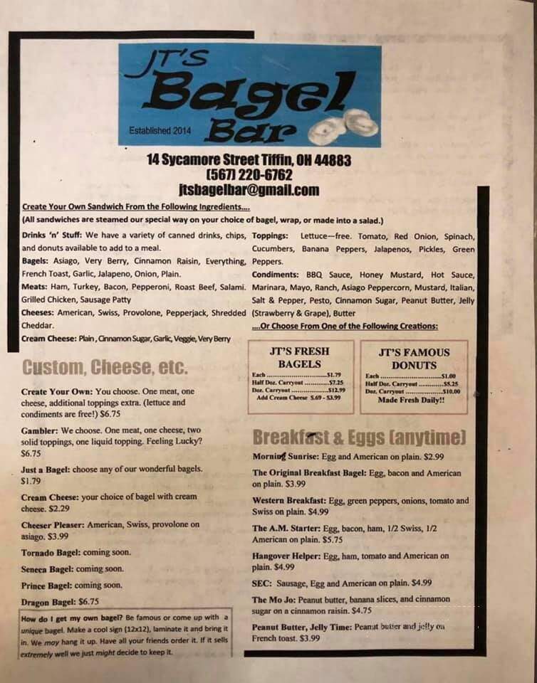 JT's Bagel Bar - Tiffin, OH