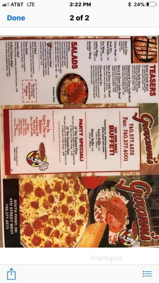 Giovanni's Pizza - South Point, OH