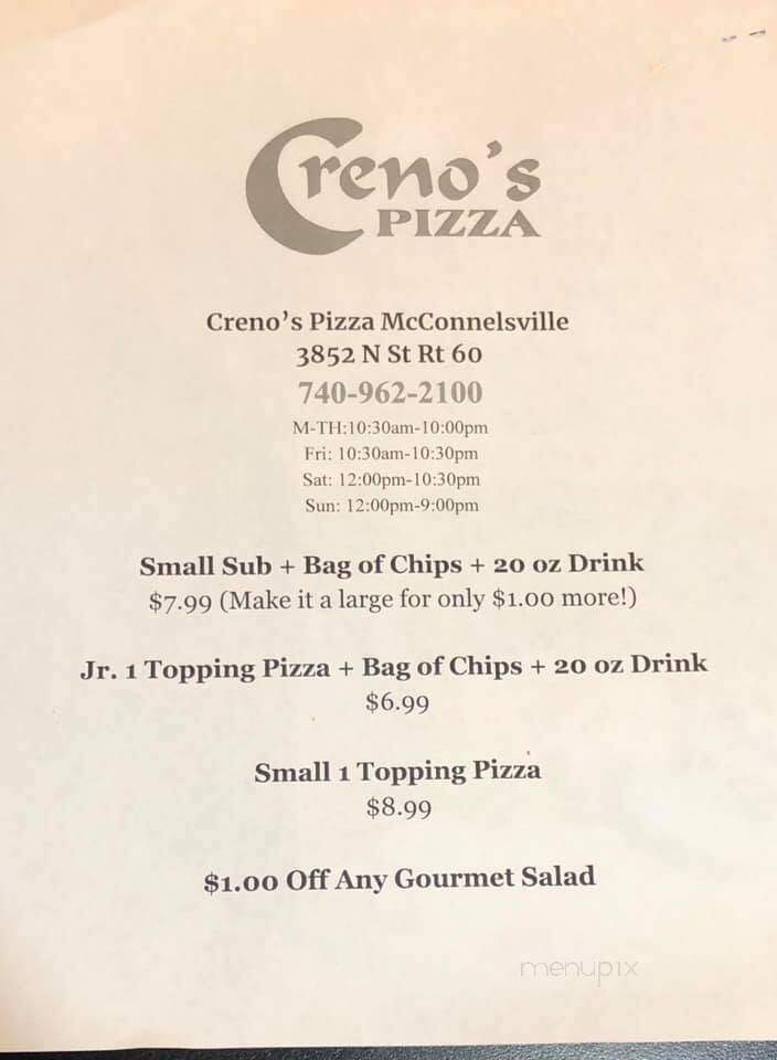 Creno's Pizza - Mc Connelsville, OH