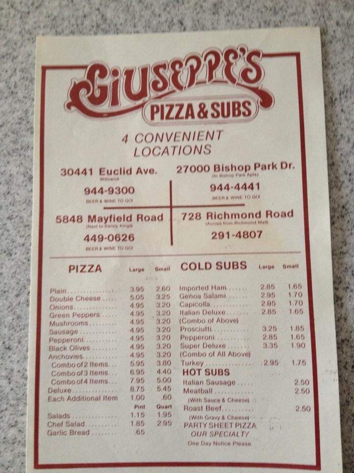 Giuseppe's Pizza & Subs - Wickliffe, OH