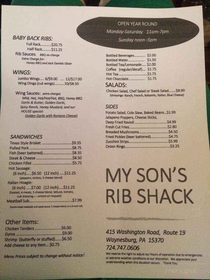 My Son's Rib Shack - Waynesburg, PA