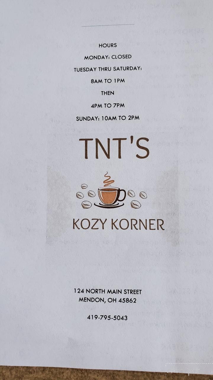 TNT's Kozy Korner - Mendon, OH