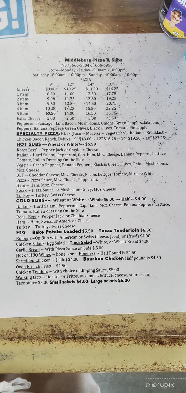 Middleburg Pizza & Subs - Middleburg, OH
