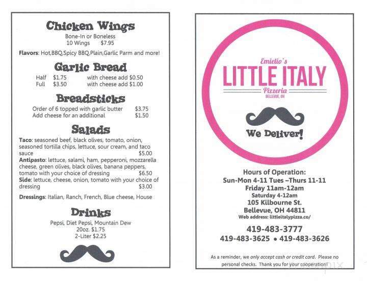 Emielio's Little Italy Pizza & Pasta - Bellevue, OH