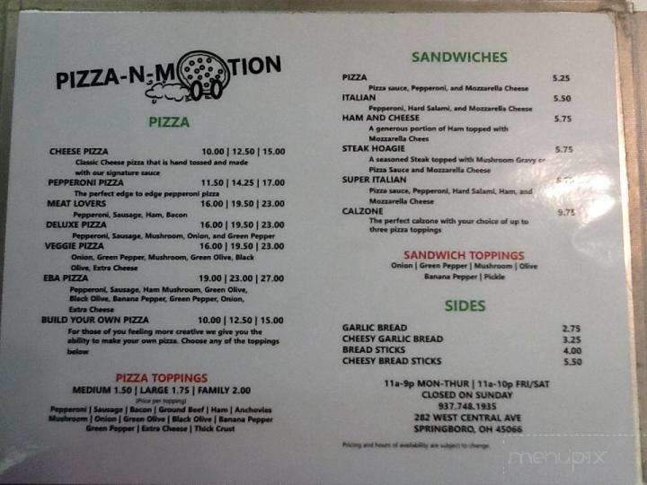 Pizza-N-Motion - Springboro, OH