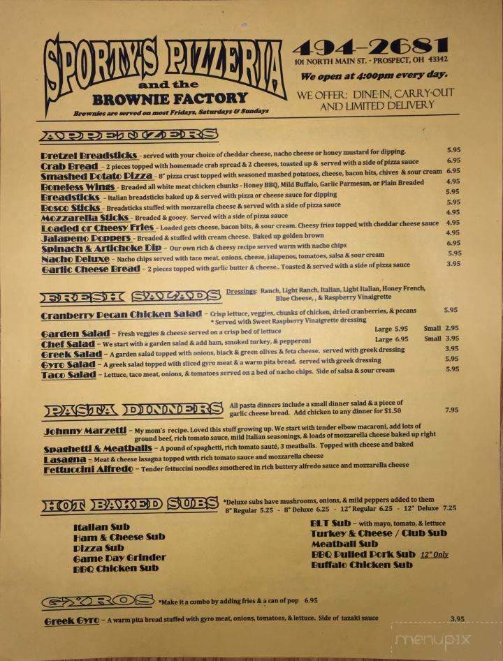 Sporty's Pizzeria - Prospect, OH